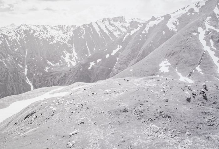 Vorderer Heuberg mit Serfaus im Hintergrund, Fotoleinwand auf Keilrahmen